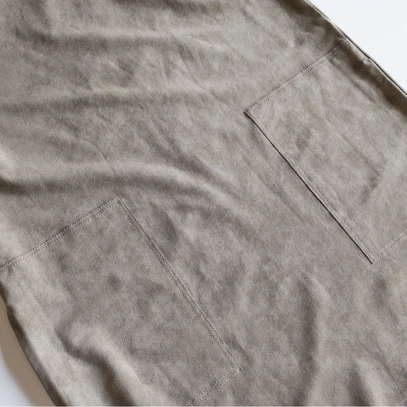 Wilfred Free Aritzia Faux Suede Nori Boxy Mini Dress Tunic Sleeveless Minimalist - Picture 8 of 10